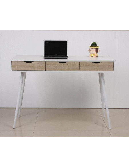 Table Desk With Drawer Computer, White Desk 100cm Wide With Drawers