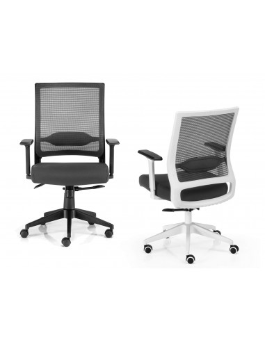 Ergonomic swivel chair white structure and mesh backrest ste2033002