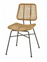 Modern chair in synthetic rattan and black steel 1221 sho1092035