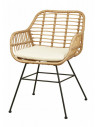 Modern armchair in synthetic rattan and black steel 2220 sho1092037