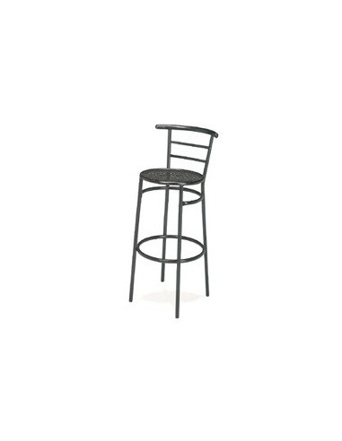 Stools for bar and terrace-Metal bar stool with backrest 512 sta1092008