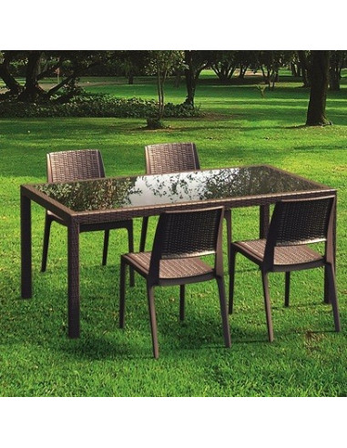 Conjunt taula + cadires RESOL PACÍFIC kho1032015  Mobiliari de terrassa i jardí