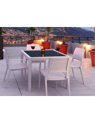 Outdoor table with glass table top Bali Atlantic GARBAR mho1032062  Terrace outdoor tables