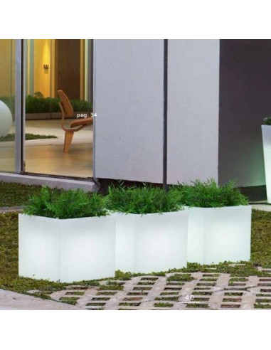 Design plant and flower pots Narciso with light lil1146008 white color