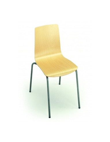 Stackable chair for libraries with structure in steel spo105003