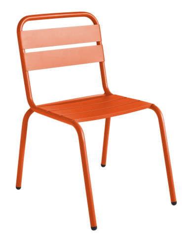 Aluminum Barceloneta Isimar Chair, Orange Stackable Outdoor Chairs