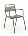 Cadeira de alumínio empilhável sho1145006 com uma poltrona com braços de vinho bordeaux