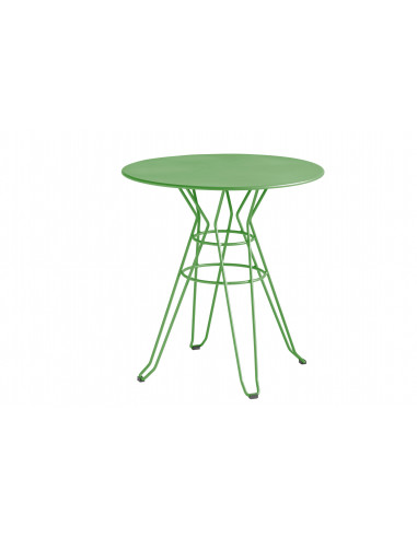 Mesa vintage redonda color verde para jardín