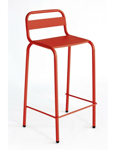 Stools for bar and terrace-Barceloneta Aluminum stackable outdoor stool Barceloneta sho1045009
