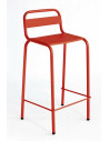 Cadira apilable alumini color vermell per a terrassa i exterior