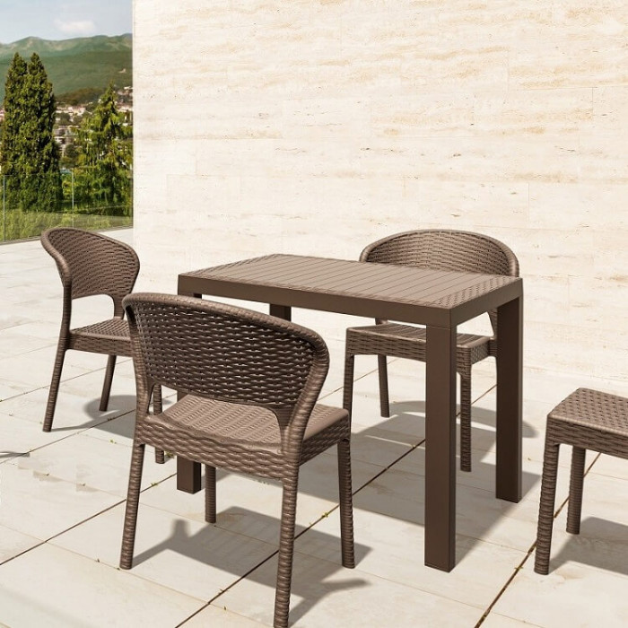 Capitán Brie Médico atleta ▷ Conjunto mesa y sillas en ratán sintético GARBAR |Muebles de terraza