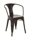 Cadeira de metal vintage sho1040007 branco e preto