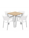 offer set for bar terrace consisting of 4 chairs with 1 table with compact phenolic board