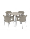 offer set for bar terrace consisting of 4 chairs with 1 table with compact phenolic board