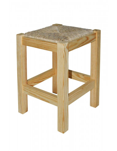 Taburetes de Bar-Taburete de madera con asiento de enea sta2003002