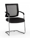 Visitor chair with cantilever chromed steel structure and mesh backrest ste2033001