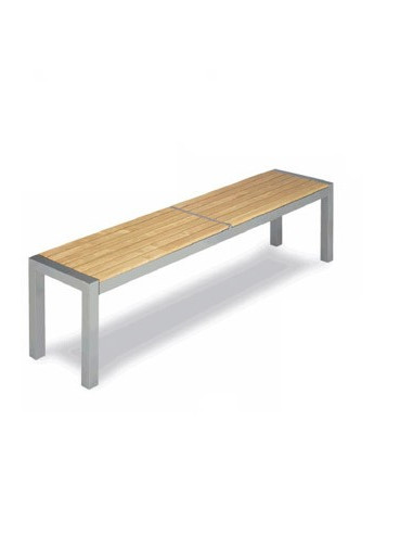Bench in aluminum and wood varnish natural bho1092001