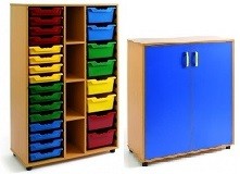 Shelves, cupboards and storage bins
