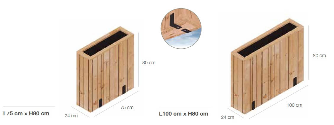 Medidas separador de madera para terraza Barcelona