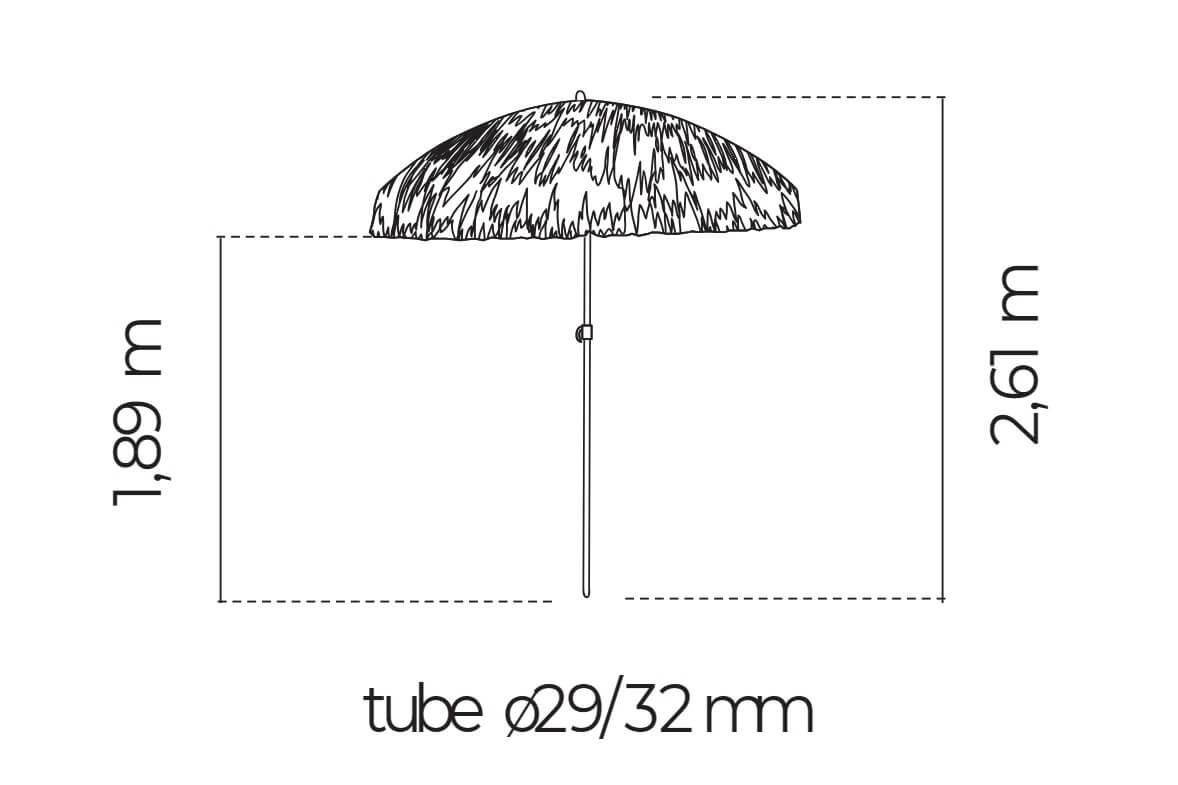 MANILA parasol dimensions with fringes